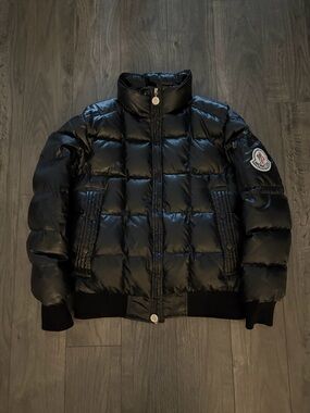 Vintage Moncler Black tessuito Down Puffer Jacket